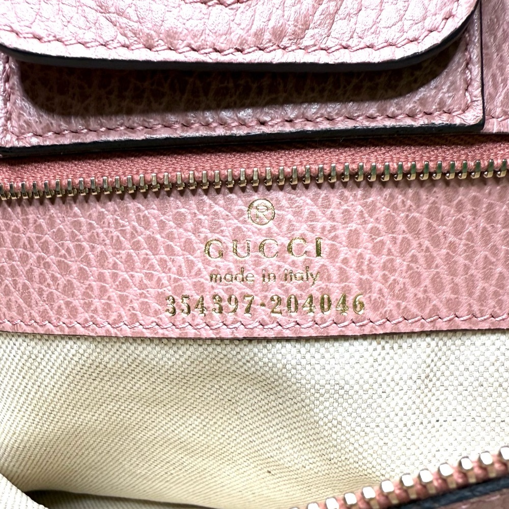 Gucci Authentic Large size Swing tote bag grey and pink leather - Picture 15 of 16